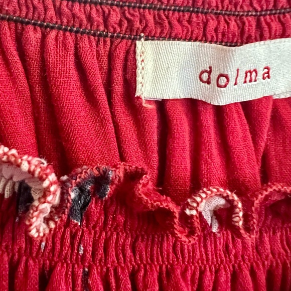 Elegant Red Bird Print Dress - Picture 5 of 7